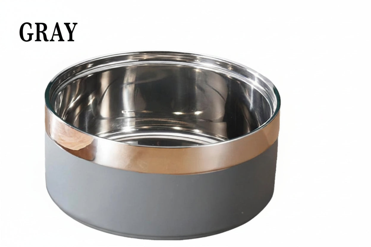 Custom Engraved Stainless Steel Double Pet Bowl | Personalized Dog & Cat Food & Water Feeding Station