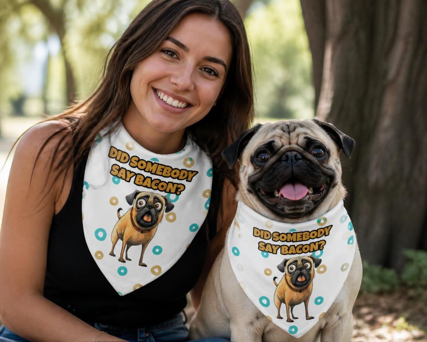 Personalised Pet & Owner Bandana - Funny Graphics