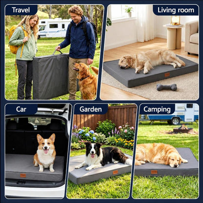 Orthopedic Waterproof Egg Crate Dog Bed – Supportive Foam Pet Mat & Travel Lounge
