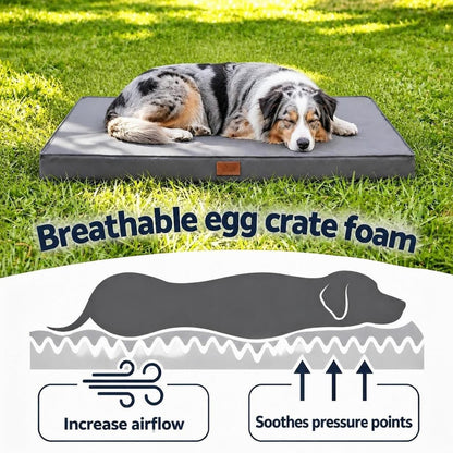 Orthopedic Waterproof Egg Crate Dog Bed – Supportive Foam Pet Mat & Travel Lounge